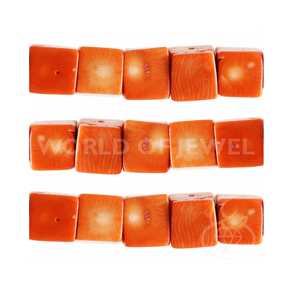 Corallo Bamboo Arancio Cubo 11-13mm-CORALLO BAMBOO | Worldofjewel.com