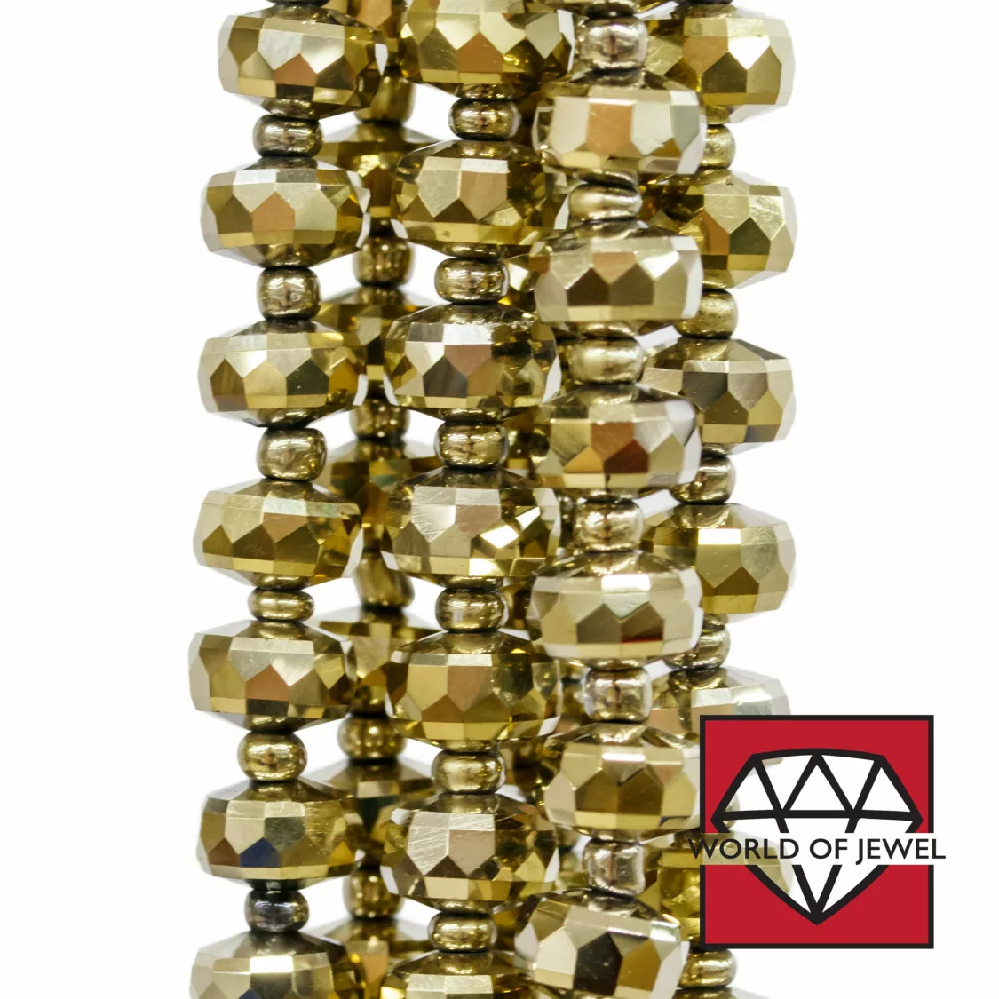 Cristalli Rondelle Sfaccettata 7,5x5mm Oro-CRISTALLI A FILO | Worldofjewel.com