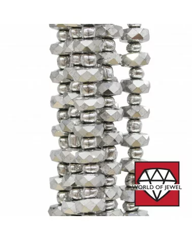 Cristalli Rondelle Sfaccettata 8x3,6mm Argentato-CRISTALLI A FILO | Worldofjewel.com